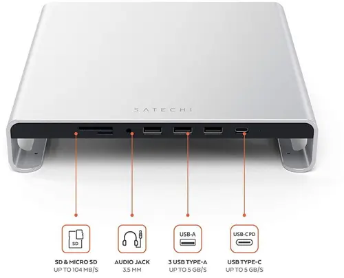Stand Monitor Satechi Hub ST-AMSHS, Type-C (Argintiu)