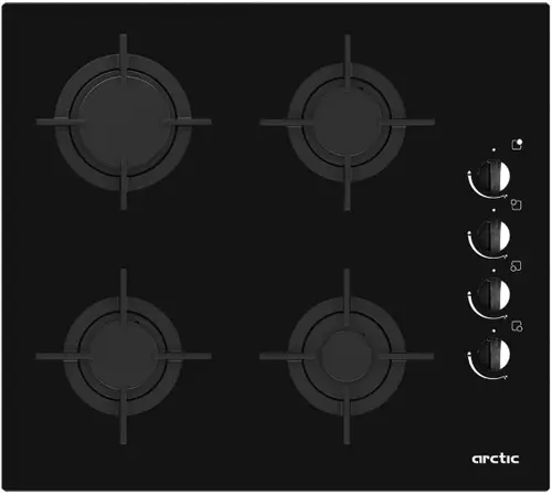Plita incorporabila Arctic ARSGN64125S, Gaz, Aprindere electrica, 4 arzatoare (Negru)