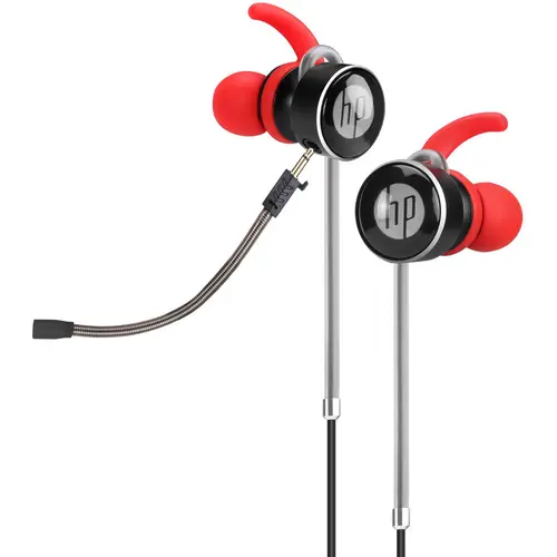 Casti Gaming HP DHE-7004, Jack 3.5mm, in-ear (Negru/Rosu)