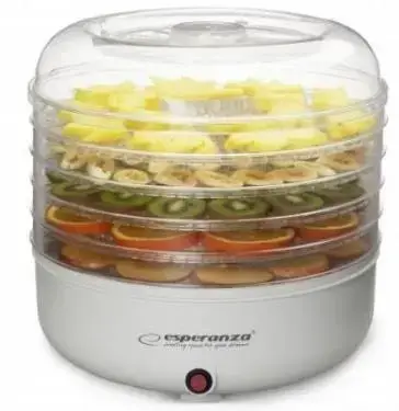 Deshidrator fructe Esperanza EKD001 Chanpigno, 5 nivele, 125W (Alb)
