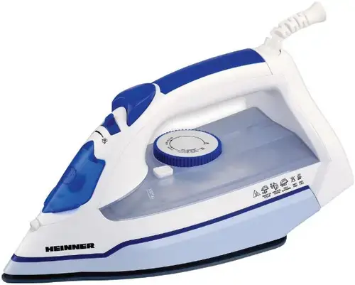 Fier de calcat Heinner HSI-2400AQ, Talpa ceramica, 2400W (Albastru-Alb)