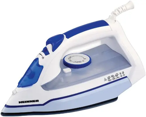 Fier de calcat Heinner HSI-2400AQ, Talpa ceramica, 2400W (Albastru-Alb)