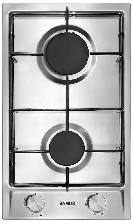 Plita incorporabila Samus PSG-32SX3, Gaz, 2 Arzatoare, Aprindere electrica, Siguranta (Inox)