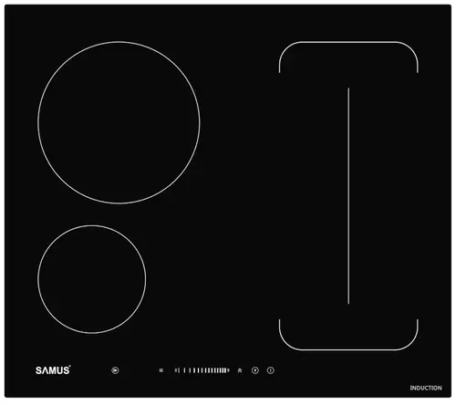 Plita incorporabila Samus PSI-64BG9, Inductie, 7000 W, 3 Zone de gatit (Negru)
