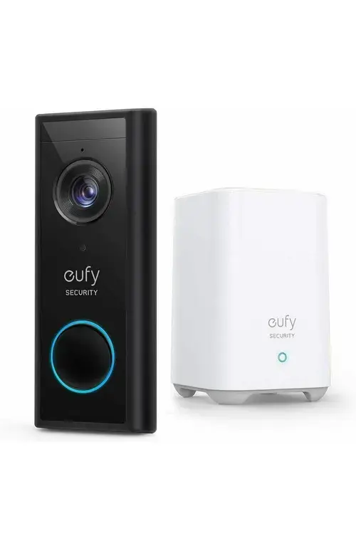Kit Interfonvideo eufy + HomeBase, Wireless, 2K HD, autonomie 6 luni, Google Voice Assistant