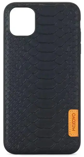 Protectie Spate Meleovo Python MLVPYTXIPBK pentru iPhone 11 Pro, placuta metalica integrata (Negru)