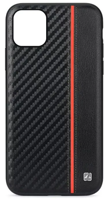 Protectie Spate Meleovo Carbon MLVCMXIPBR pentru iPhone 11 Pro, placuta metalica integrata (NEgru/Rosu)