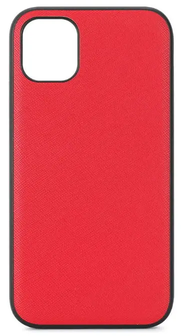 Protectie Spate Meleovo Saffiano Magnetic MLVSFMXIPRD pentru iPhone 11 Pro, placuta metalica integrata (Rosu/Negru)