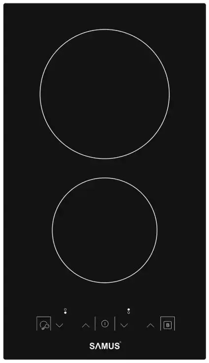 Plita incorporabila Samus PSVE-32BG3, Vitroceramica, 2 Zone de gatit (Negru)