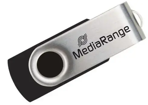 Stick USB MediaRange MR912, 64GB, USB 2.0 (Negru/Argintiu)
