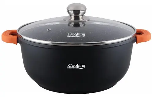 Semioala aluminiu turnat Heinner HR-SCO-A0340A, 18.5 L, 40x17.5 cm (Negru)