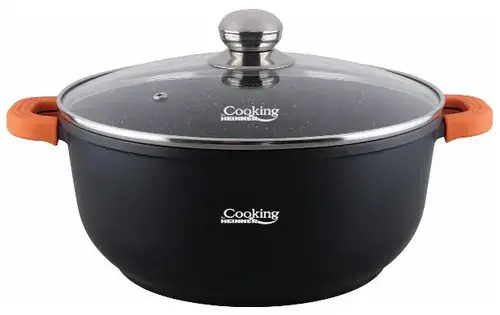 Semioala aluminiu turnat Heinner HR-SCO-A0336A, 13.5 L, 36 x 16 cm (Negru)