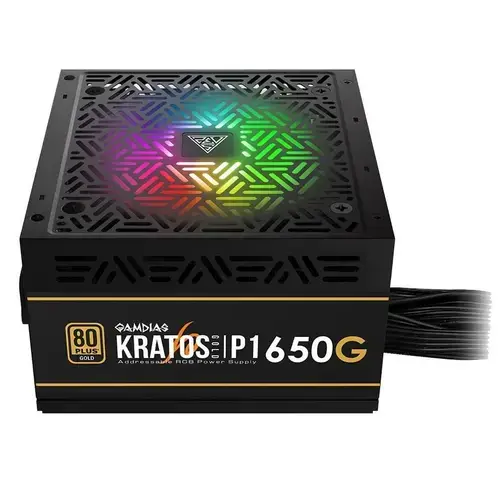 Sursa Gamdias Kratos P1 Bronze 650W,  iluminare RGB, 80 PLUS Bronze (Negru)