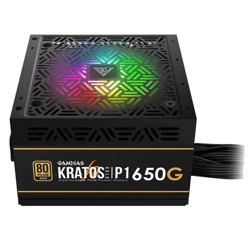 Sursa Gamdias Kratos P1 Bronze 650W,  iluminare RGB, 80 PLUS Bronze (Negru)