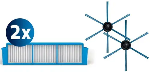 Kit de schimb Philips SmartPro Easy FC8007/01, 2 filtre de schimb, 1 pereche de perii, Compatibil cu aspiratoarele robot Philips SmartPro Easy