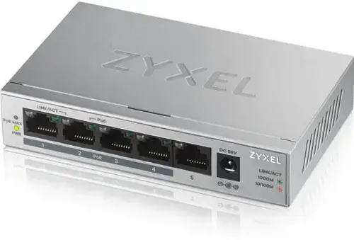 Switch ZyXEL GS1005HP-EU0101F, Gigabit, 5 Porturi, PoE+