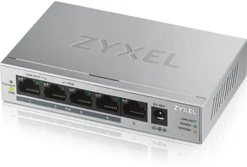 Switch ZyXEL GS1005HP-EU0101F, Gigabit, 5 Porturi, PoE+