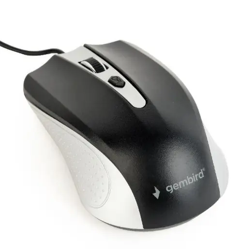 Mouse Gembird MUS-4B-01, Optic, 1200 DPI (Negru/Argintiu)