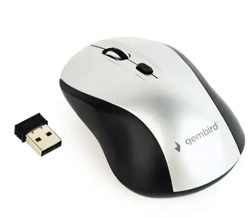 Mouse Wireless Gembird MUSW-4B-02-BS, 1600DPI, Optic (Negru/Argintiu)