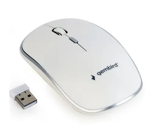 Mouse Wireless Gembird MUSW-4B-01-W, 1600 DPI (Alb)