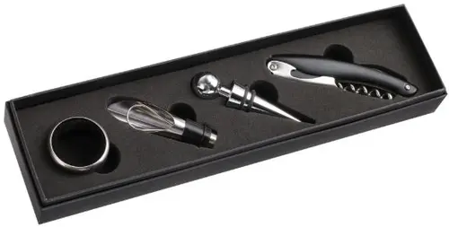 Set de 4 accesorii pentu vin WINNE&CIE GS124 (Argintiu)