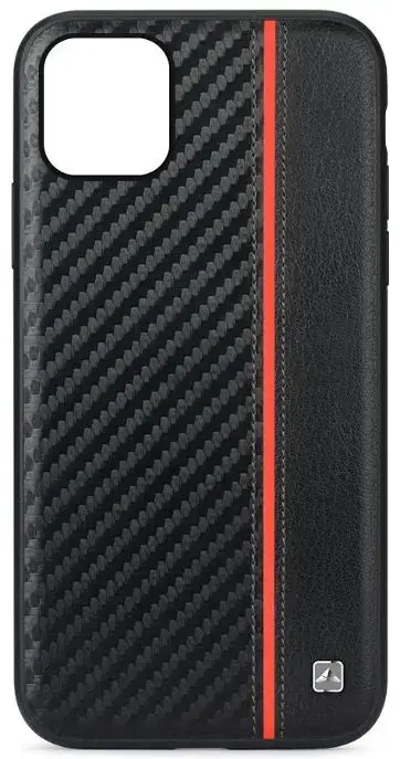 Protectie Spate Meleovo Carbon MLVCMXIPMBR pentru iPhone 11 Pro Max, placuta metalica integrata (Negru/Rosu)