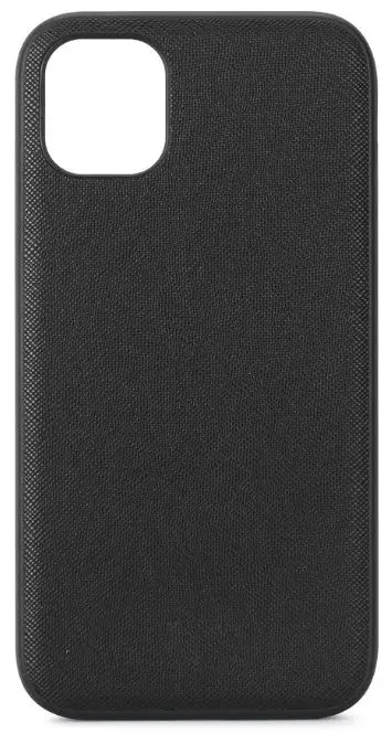 Protectie Spate Meleovo Saffiano Magnetic MLVSFMXIPBK pentru iPhone 11 Pro, placuta metalica integrata (Negru)