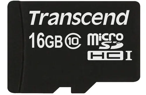 Card de memorie Transcend microSDHC, 16GB, Clasa 10 + Adaptor