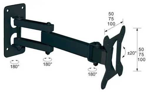 Suport Perete Libox ATENY LB-200, 17inch - 32inch, 25 Kg (Negru)