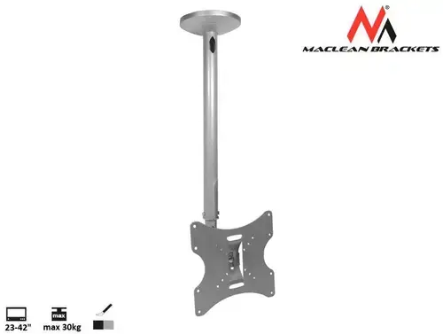 Suport Tavan Maclean MC-504S, 23inch - 42inch, 30 kg (Argintiu)