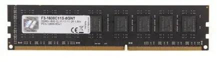 Memorie G.Skill Value, DDR3, 1x8GB, 1600MHz (Negru)