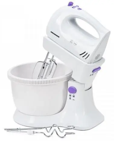 Mixer cu bol Heinner HMB-350UV, 300W, 5 viteze, 2.5L (Alb)