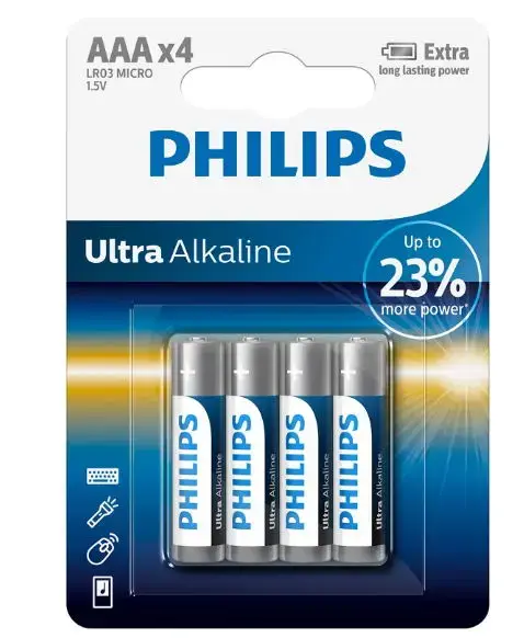 Baterii Philips Ultra Alkaline AAA,4 buc