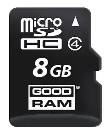 Card memorie GOODRAM microSDHC 8GB, Clasa 4 + Adaptor microSD