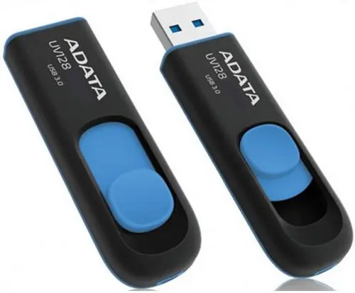 Stick USB A-DATA UV128, 128GB, USB 3.0 (Negru/Albastru)