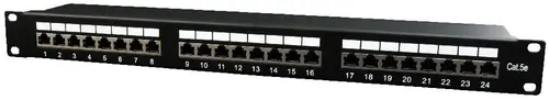 Patch panel Gembird NPP-C524-002, 24 Porturi, 19inch, 1U, CAT.5e (Negru)