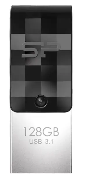 Stick USB Silicon Power Mobile C31, USB Type-C, 128GB, USB 3.1 (Negru/Argintiu)