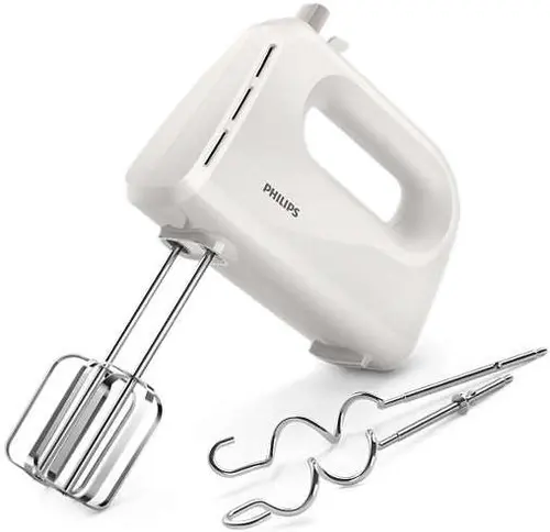 Mixer de mana Philips Daily Collection HR3705/00, 300 W, 5 viteze + Turbo (Alb)