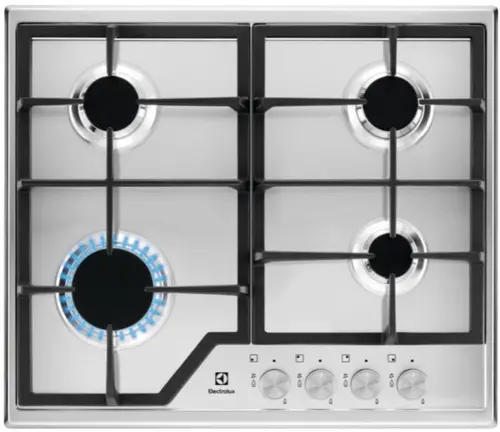 Plita incorporabila Electrolux KGS6426SX, Gaz, 4 zone de gatit, Aprindere electrica, 60 cm (Inox)