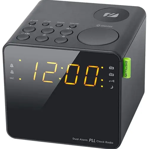 Radio cu Ceas Muse M-187 CR, Dual alarm, AUX in jack (Negru)