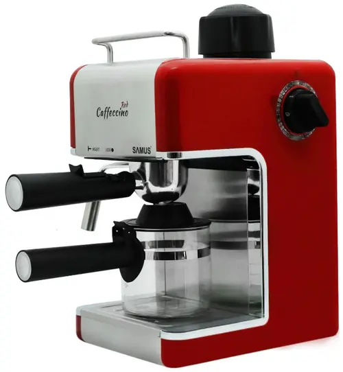 Espressor Samus CAFFECCINO RED, 800 W, 0.24 L (Rosu/Argintiu)