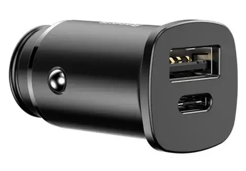 Incarcator Auto Baseus CCALL-AS01, 1 x USB, 1 x Type-C, 30W (Negru)