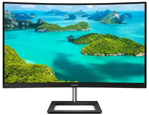 Monitor VA LED Philips 31.5inch 322E1C/00, Full HD (1920 x 1080), VGA, HDMI, DisplayPort, Ecran curbat, 75 Hz (Negru)