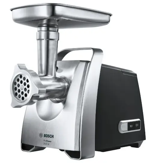 Masina de tocat Bosch MFW68660, 2200 W, 4.3 kg/min, storcator rosii/Kebbe/carnati/razuire/feliere (Negru/Inox)