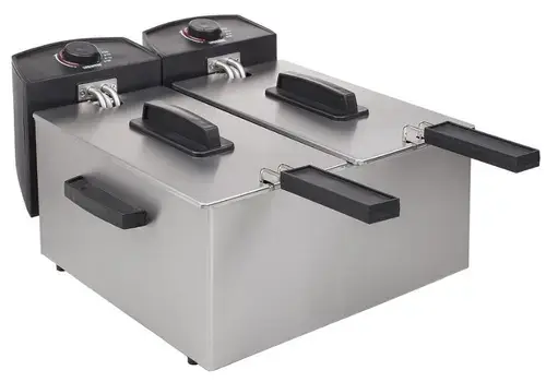 Friteuza cu 2 compartimente Princess 0118312301001, 2x 1800 W, 6 l (Argintiu)