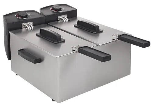 Friteuza cu 2 compartimente Princess 0118312301001, 2x 1800 W, 6 l (Argintiu)