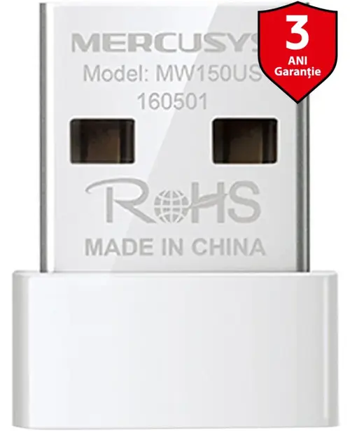 Adaptor wireless Mercusys MW150US, 150 Mbps (Alb)