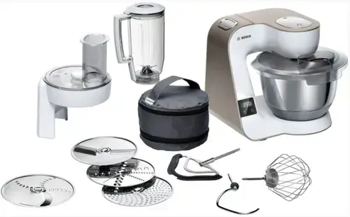 Robot de bucatarie Bosch MUM5XW20, 1000W, 7 viteze, 3.9 L (Alb/Auriu)