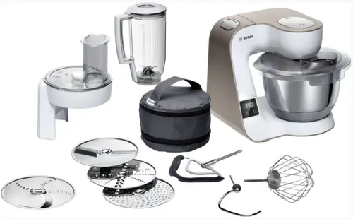 Robot de bucatarie Bosch MUM5XW20, 1000W, 7 viteze, 3.9 L (Alb/Auriu)