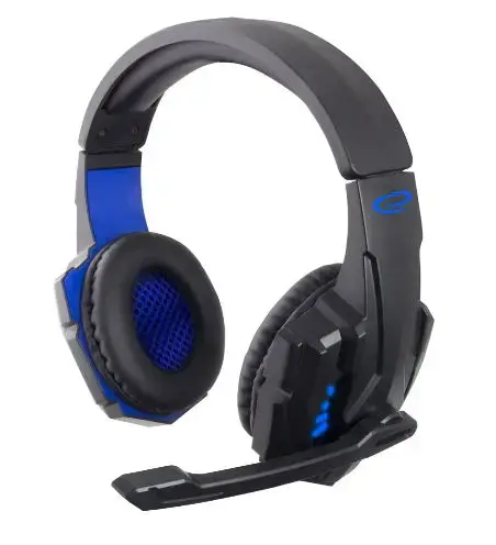 Casti Gaming Esperanza EGH450 Avenger, microfon, iluminare Led (Negru/Albastru)